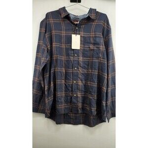 Alesbury Men's Indigo XL Short Essential Brushed Twill Shirt NWT Pockets